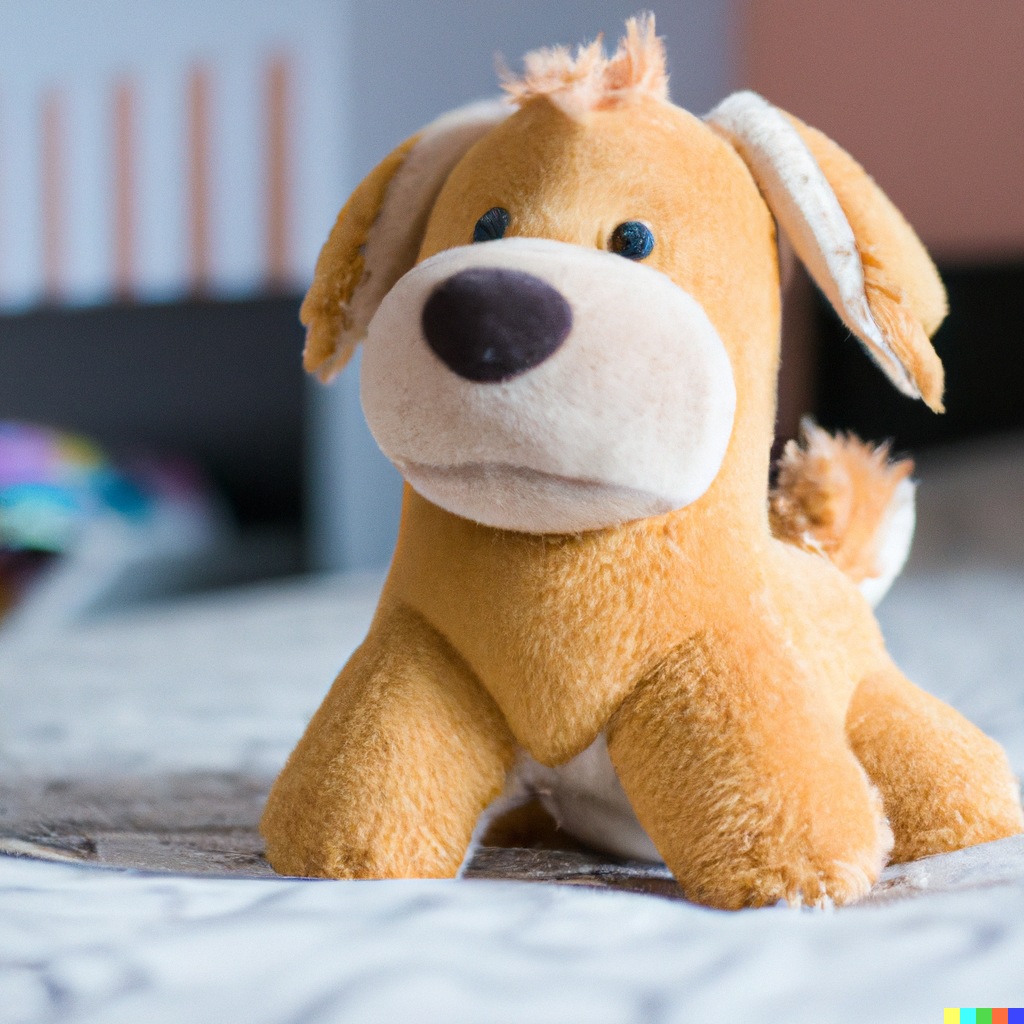 A lovable brown baby dog plush toy.